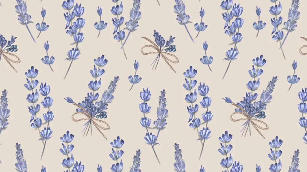 broszura z lawendowym wzorkiem